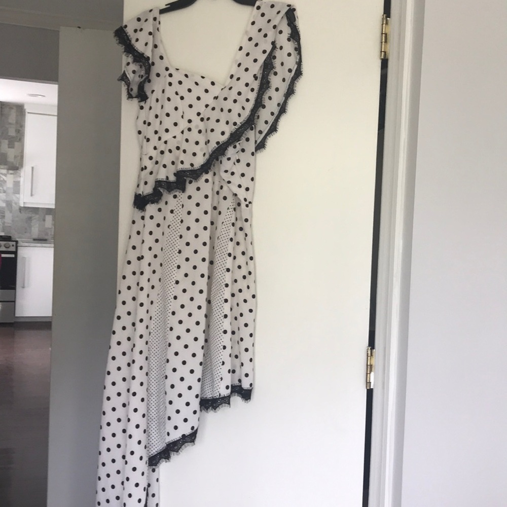 BooHoo polka dot a symmetrical dress